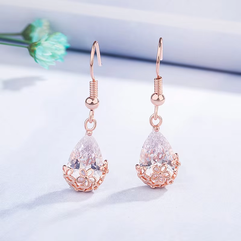 100% 18K Gold Diamond Jewelry Stud Earring for Women Bohemia Engagement Irregular Aros Mujer Oreja 18 K Gold Earring Box