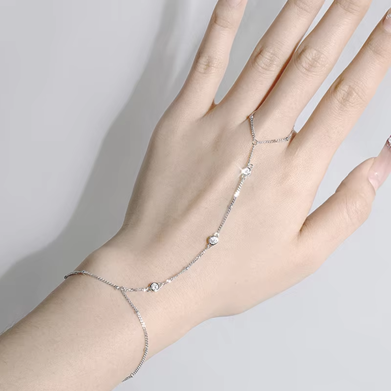 Smyoue 3MM Moissanite Bracelets for Women 14-21cm Wrist Size Adjustable Chain 925 Sterling Silver Plated 18K Wholesale Jewelry