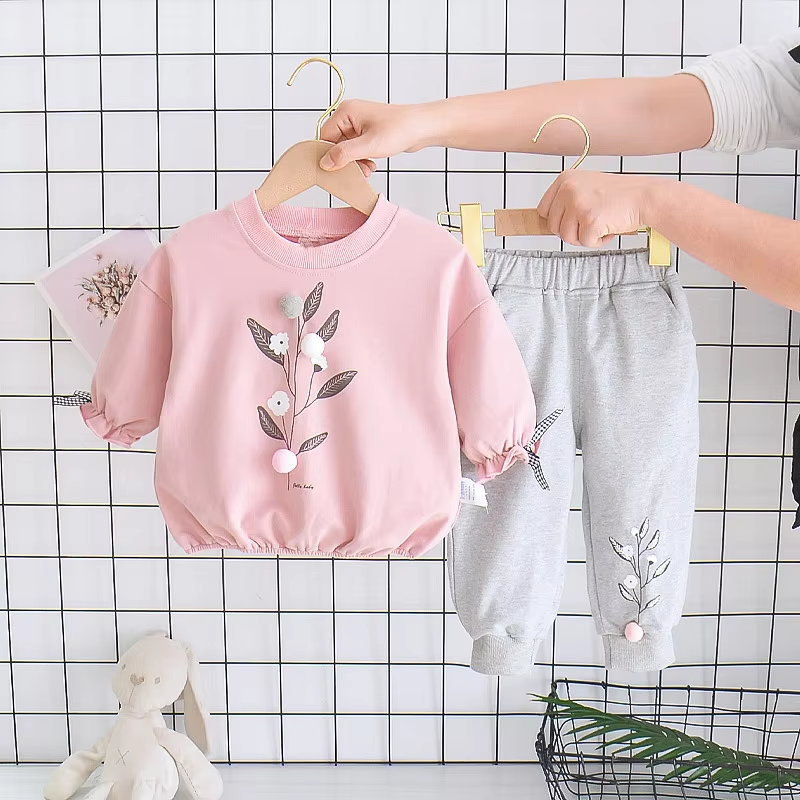 Spring newborn baby girl clothes sports set T-shirt pants suits for toddler girls baby clothing 1 year babies birthday sets