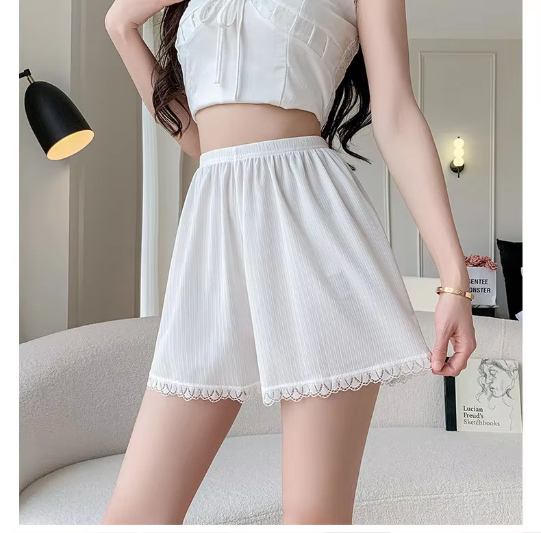 Summer Women's Safety Short Pants Ice Silk Boxer Shorts Seamless Underwear Mid-Rised Intimates Anti-Emptied Ladies Safety Pants