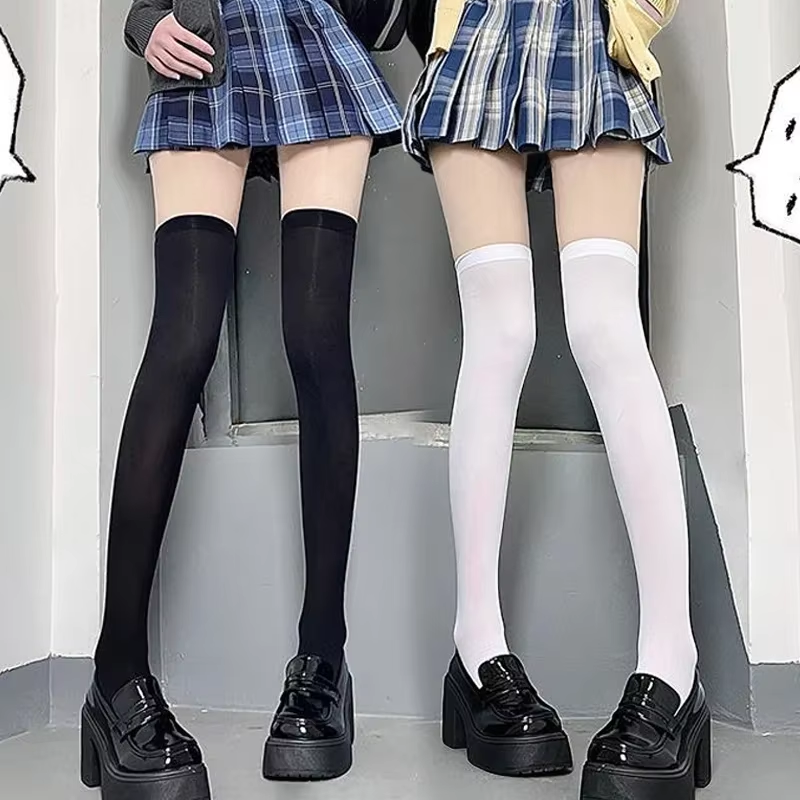 1/2pairs Sweet Over Knee Long Socks Women Girs Sexy Nylon Calf Socks Thigh High Stockings Legging JK Lolita Cosplay Tights