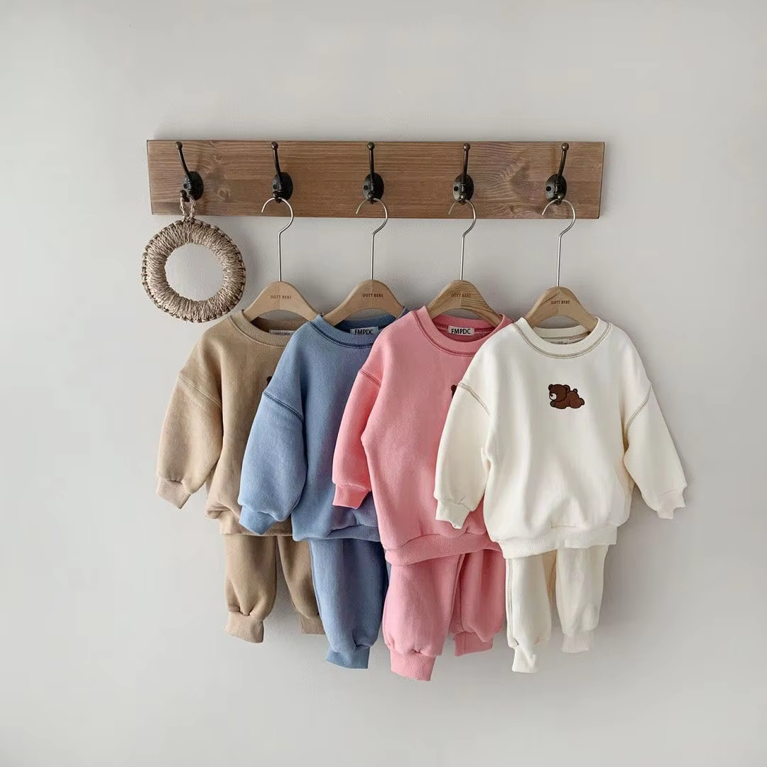 Spring Toddler Baby Clothing Sets for Infant Boys Clothes Set Embroidered Little Bear Top+Pants 2Pcs Outfit Kids Costume Outfit